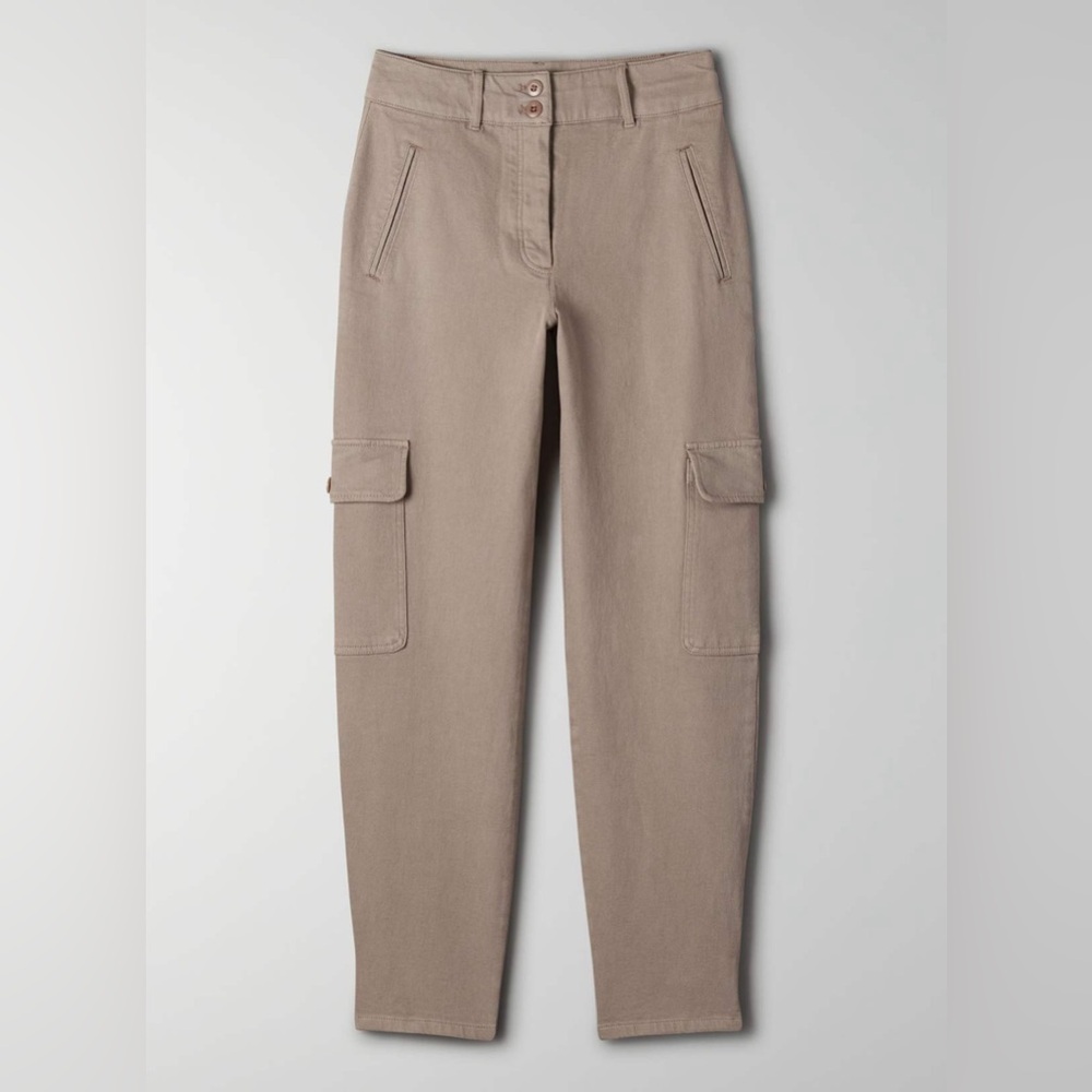 Aritzia Washed Brown Cargo Pants